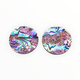 35 mm Abalone Shell Circle, One-Hole Sew-On Shell on Acrylic Gem (Sold in Pairs)